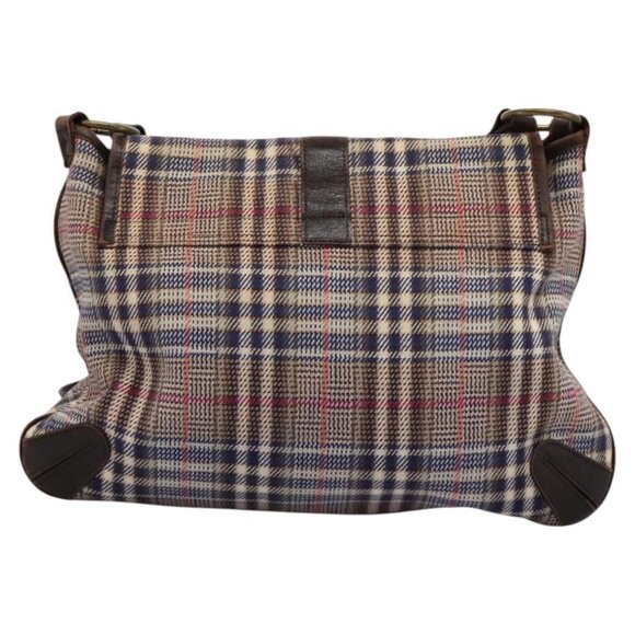 BURBERRY Nova Check Blue Label Shoulder Bag Canvas Beige Auth BD899 - Picture 3 of 16